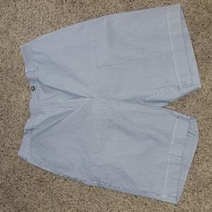 Lands end high rise cobalt striped shorts